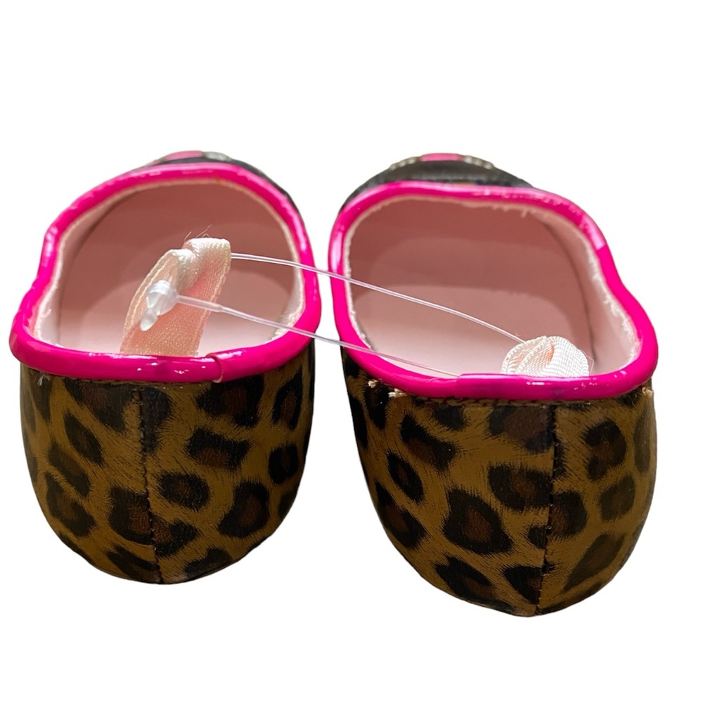 Girls Gap Size 5 Kitty Cat Leopard Print Slip-ons Slippers Ballet Flats NWOT - Picture 4 of 6